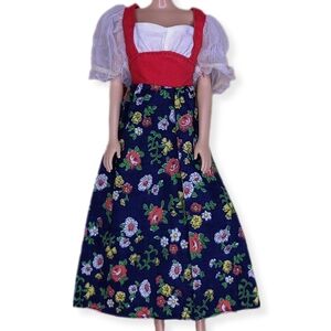 Barbie '74 Best Buy Fashion Peasant Dress Floral Maxi Snap Back Mattel Vtg #7755